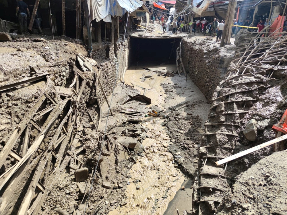 A general view shows destruction following the flood in Imamzadeh Davoud village in the north of Tehran, Iran, July 28, 2022. (Reuters)