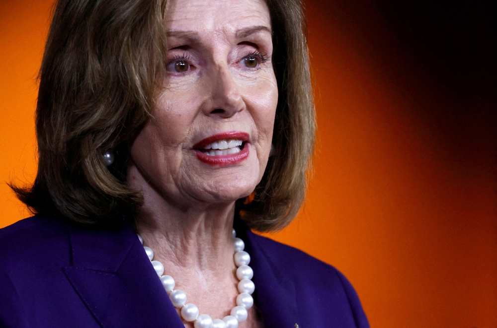 FILE PHOTO: U.S. House Speaker Nancy Pelosi (D-CA) faces reporters during a news conference at the U.S. Capitol in Washington, U.S., July 29, 2022. REUTERS/Jonathan Ernst/File Photo