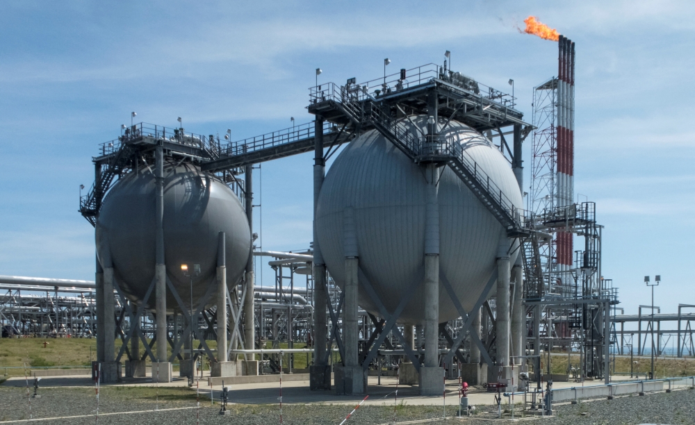 File Photo: A general view of the liquefied natural gas plant operated by Sakhalin Energy at Prigorodnoye on the Pacific island of Sakhalin, Russia, July 15, 2021.(REUTERS/Vladimir Soldatkin)