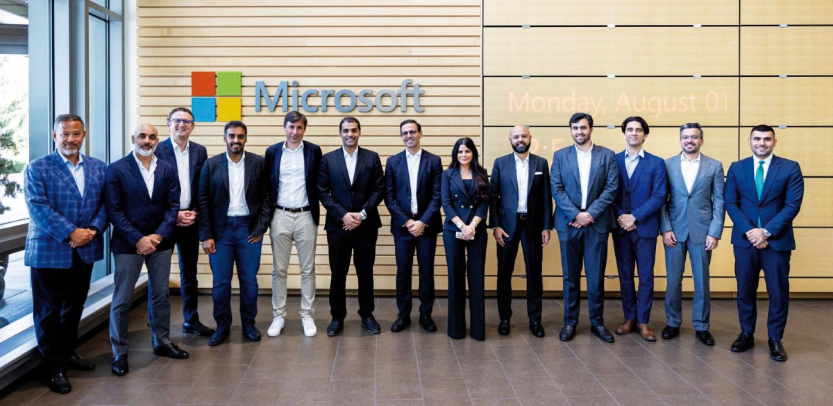 Ooredoo executive leadership team during a tour of Microsoft’s Executive Briefing Centre and Industry Experience Centre at the tech giant’s headquarters in Seattle, USA.