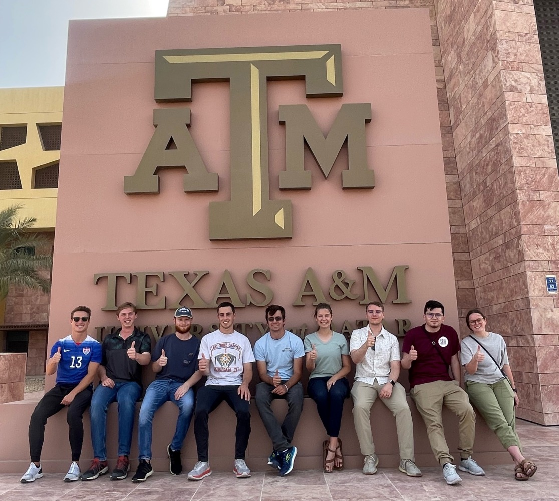 Students from the main campus at the Texas A&M University of Qatar.