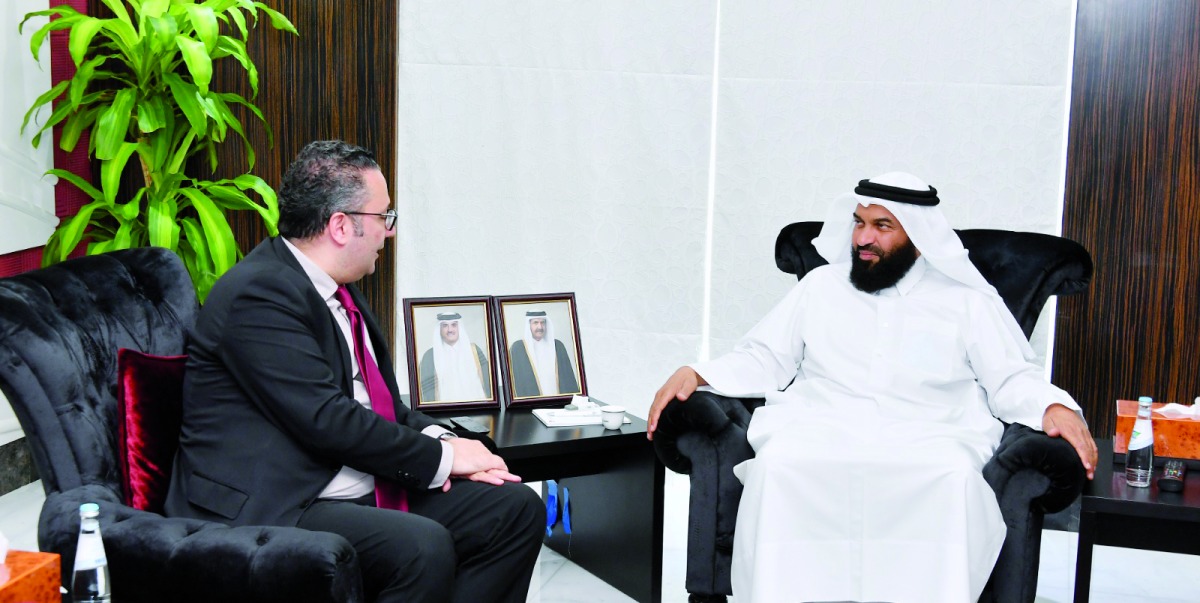 Qatar Chamber Board Member Dr. Mohamed Jawhar Al Mohammed, with the Representative of the Standing Committee for Economic and Commercial Cooperation of the Organization of the Islamic Cooperation (COMCEC) Dr. Volkan Recai, during the meeting, yesterday. 