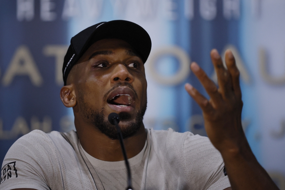 Anthony Joshua during the press conference Action Images via Reuters/Andrew Couldridge