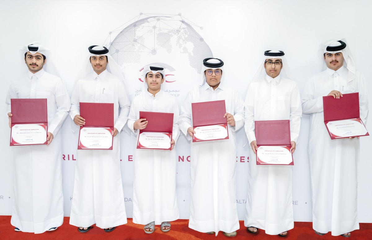 A group of students who successfully concluded QIC’s Summer Internship Program, in Doha, recently. 