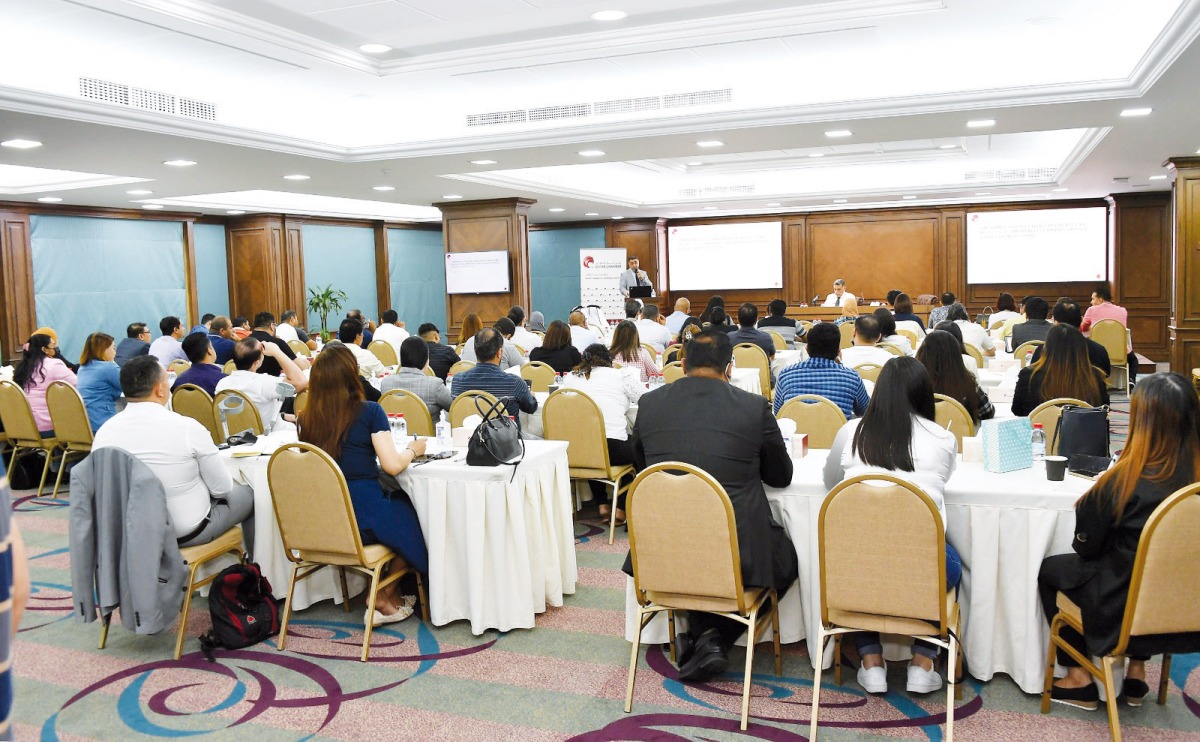 Participants during the training workshop organised by Qatar Chamber, recently. 