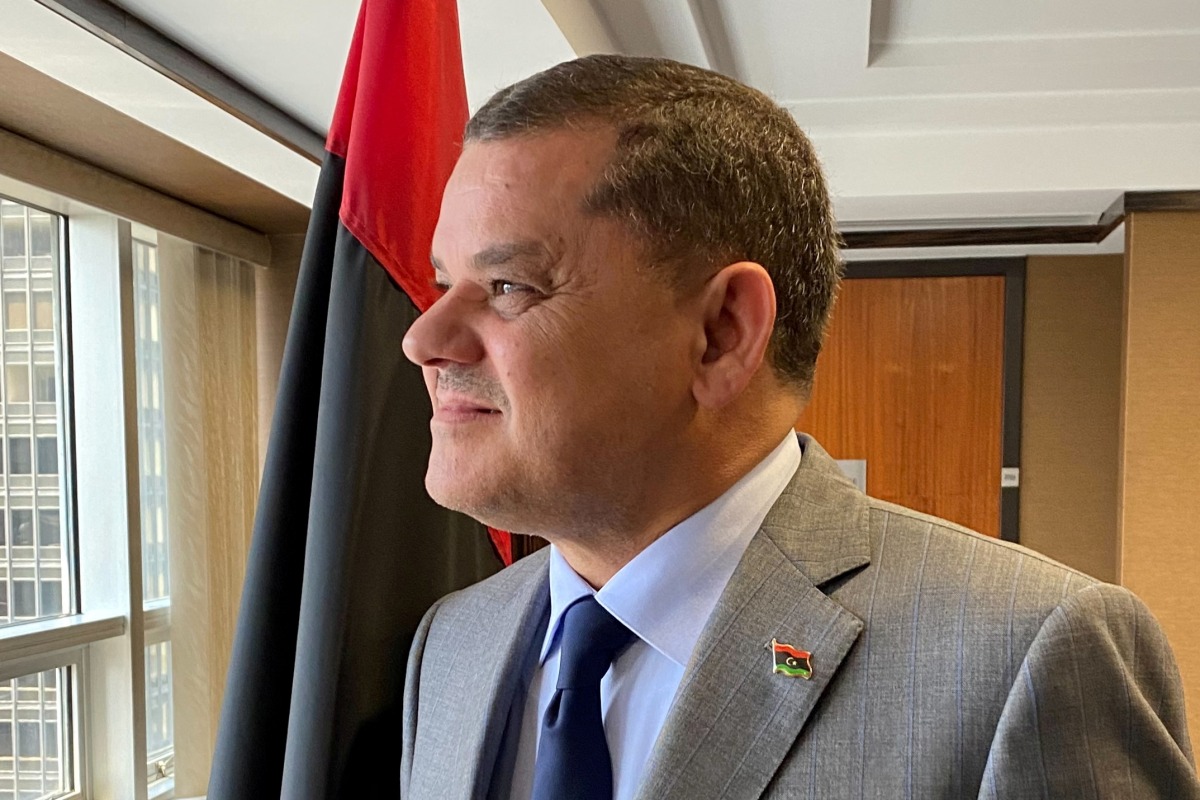 Libya's unity government Prime Minister Abdul Hamid Al Dabaiba looks on at Libya's mission to the United Nations in New York, on July 16, 2021. REUTERS/Michelle Nichols/File Photo