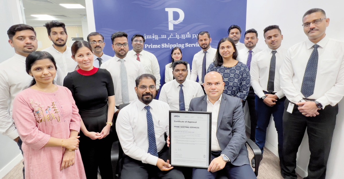 Prime Shipping Services officials with the ISO certification.