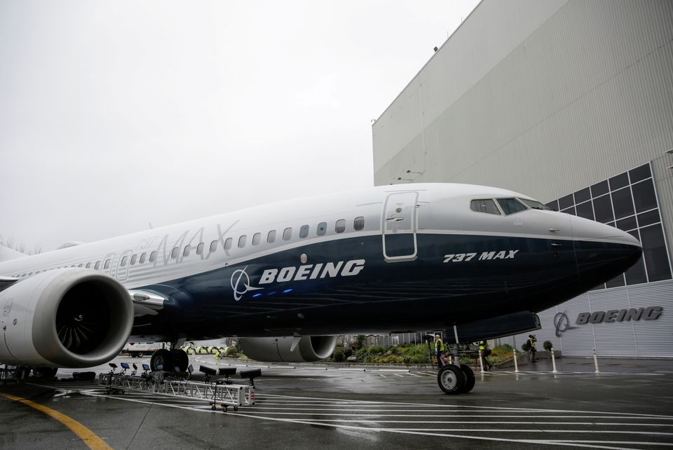 The first Boeing 737 MAX 7 is unveiled in Renton, Washington, U.S. February 5, 2018. REUTERS/Jason Redmond