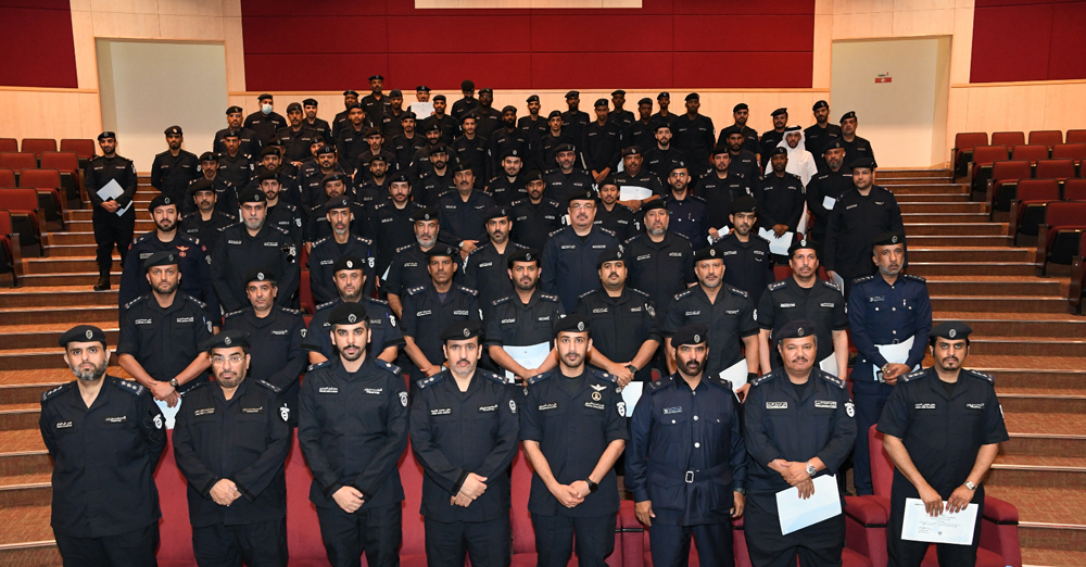 The Ministry of Interior officers during the graduation of the traffic management skills course for the  FIFA World Cup Qatar 2022.