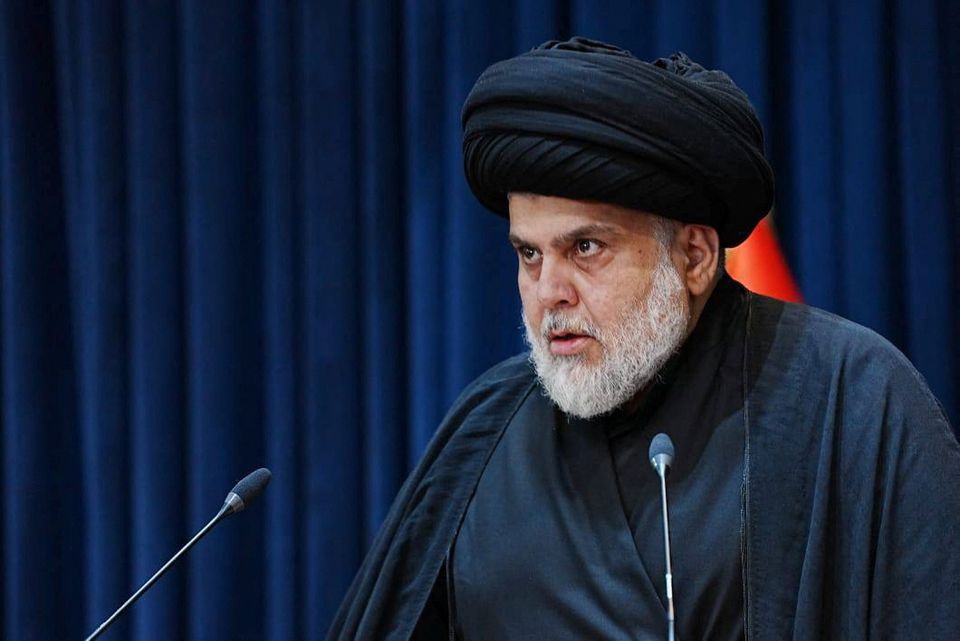 Iraqi Shi'ite cleric Moqtada al-Sadr speaks during a news conference in Najaf, Iraq, on August 30, 2022. Sadr office/Handout via REUTERS