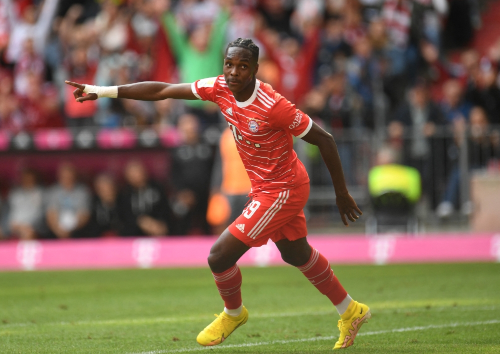 Bayern Munich's Mathys Tel celebrates scoring their first goal REUTERS/Andreas Gebert
