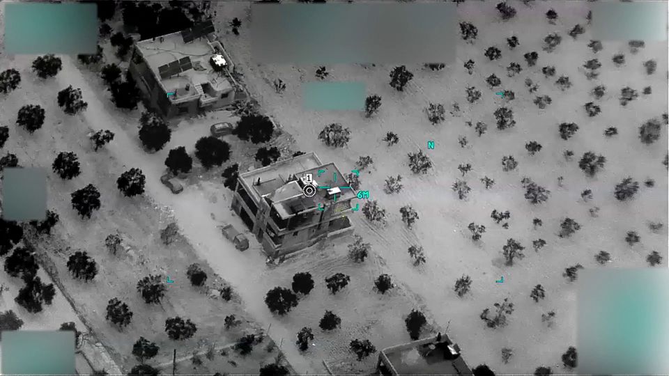A surveillance image shows a compound housing the leader of the Islamic State jihadist group Abu Ibrahim al-Hashemi al-Quraishi, who had led Islamic State since the death in 2019 of its founder Abu Bakr al-Baghdadi, in northwest Syria prior to a raid executed by US forces on February 2, 2022.  File Photo / Reuters