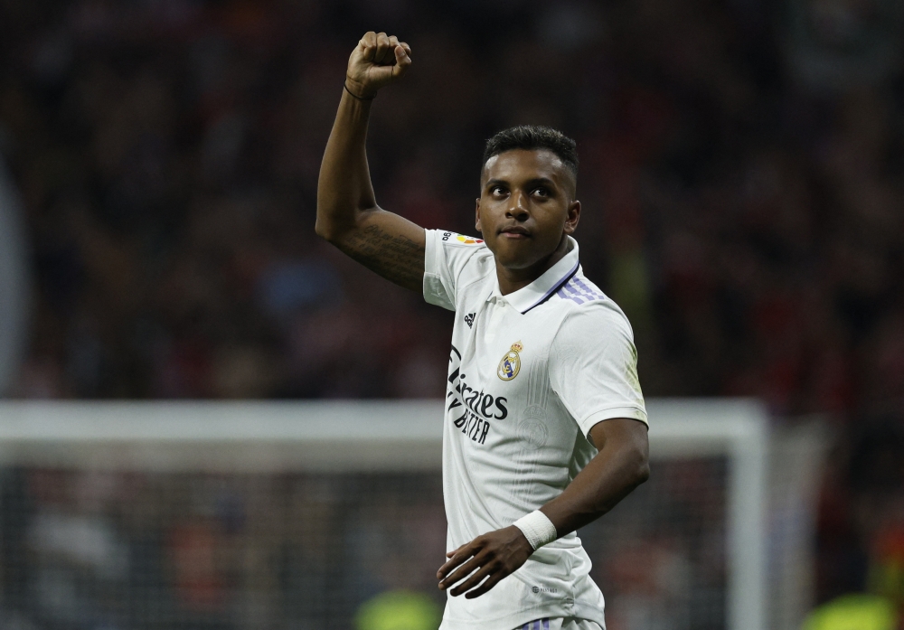 Real Madrid's Rodrygo celebrates after the match Reuters/Susana Vera
