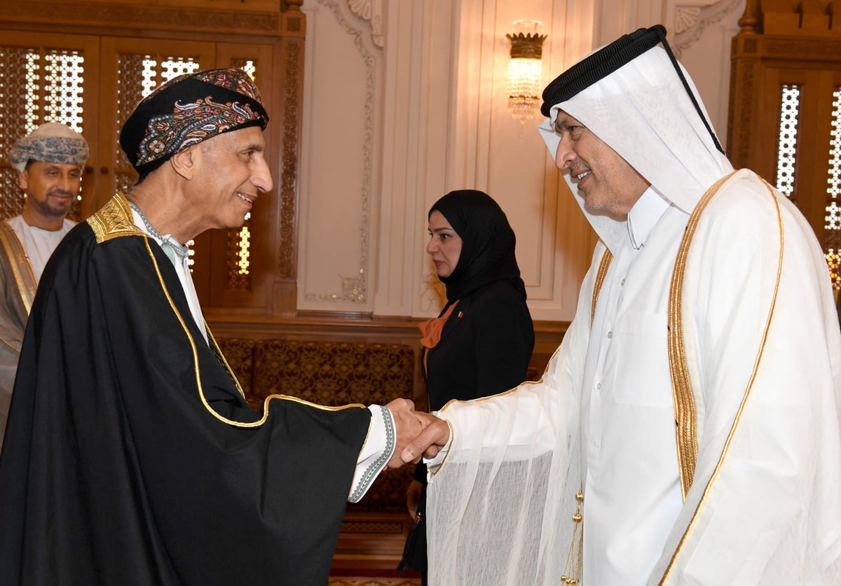 Deputy Prime Minister for Cabinet Affairs of Oman H H Fahd bin Mahmoud Al Said meeting with Speaker of the Shura Council H E Hassan bin Abdullah Al Ghanim, in Muscat.