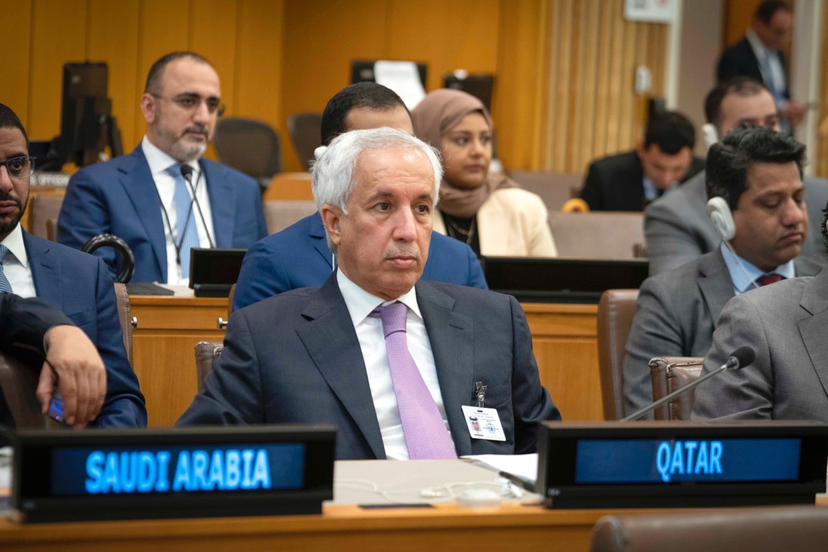 Minister of State for Foreign Affairs H E Sultan bin Saad Al Muraikhi attending the Annual Coordination Meeting of Ministers of Foreign Affairs of the Organisation of Islamic Cooperation on the sidelines of the 77th session of the UN General Assembly in New York City, US.