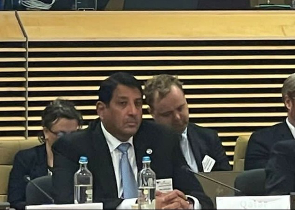 Ambassador of Qatar to EU and NATO H E Abdulaziz bin Ahmed Al Malki attending the meeting in Brussels.