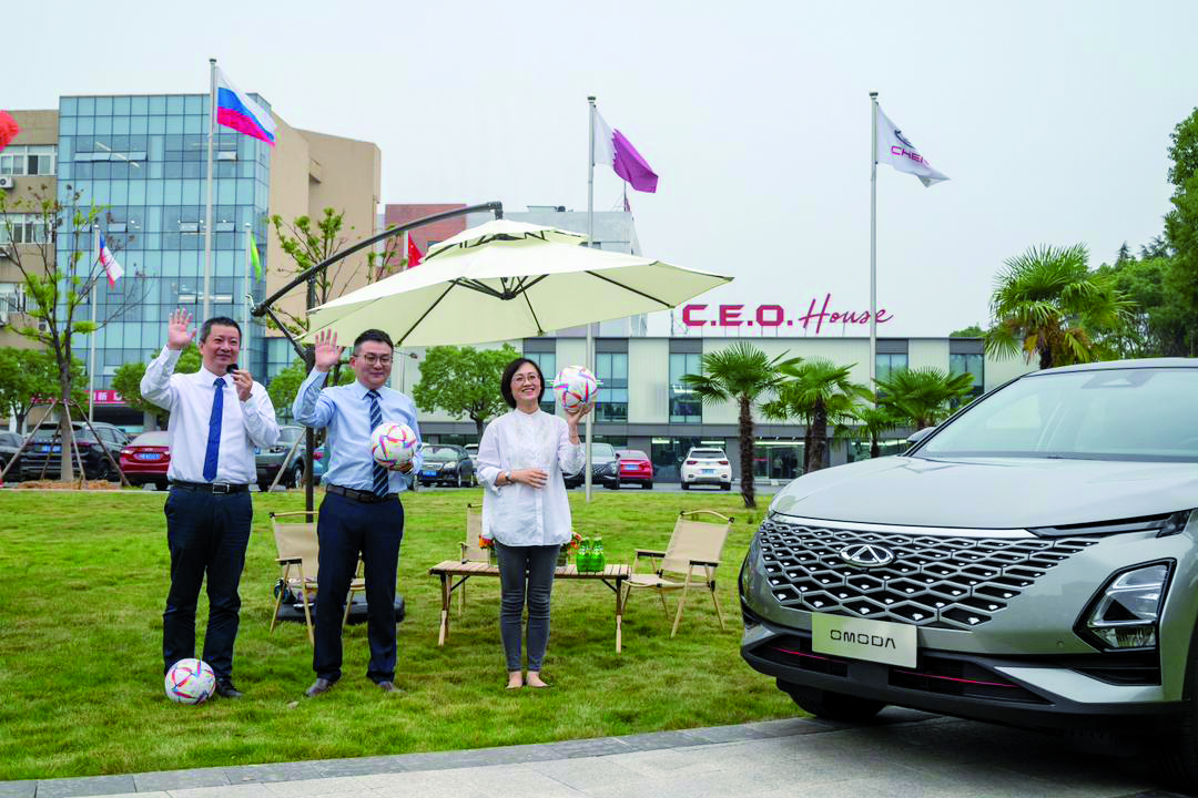 Chery International’s Vice-President Qin, Director of Marketing Department Nick Xuan, and Product Director of Omoda Lilian Xiong, during the ‘direct connection’ live stream event with Qatari media, recently. 