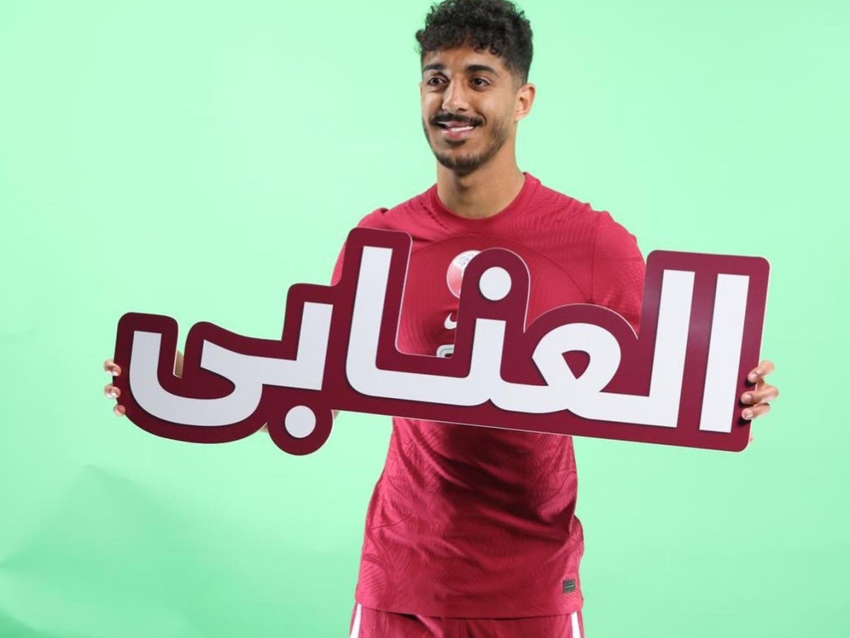 Qatar’s Jassem Gaber during the team’s Media Day, yesterday. 