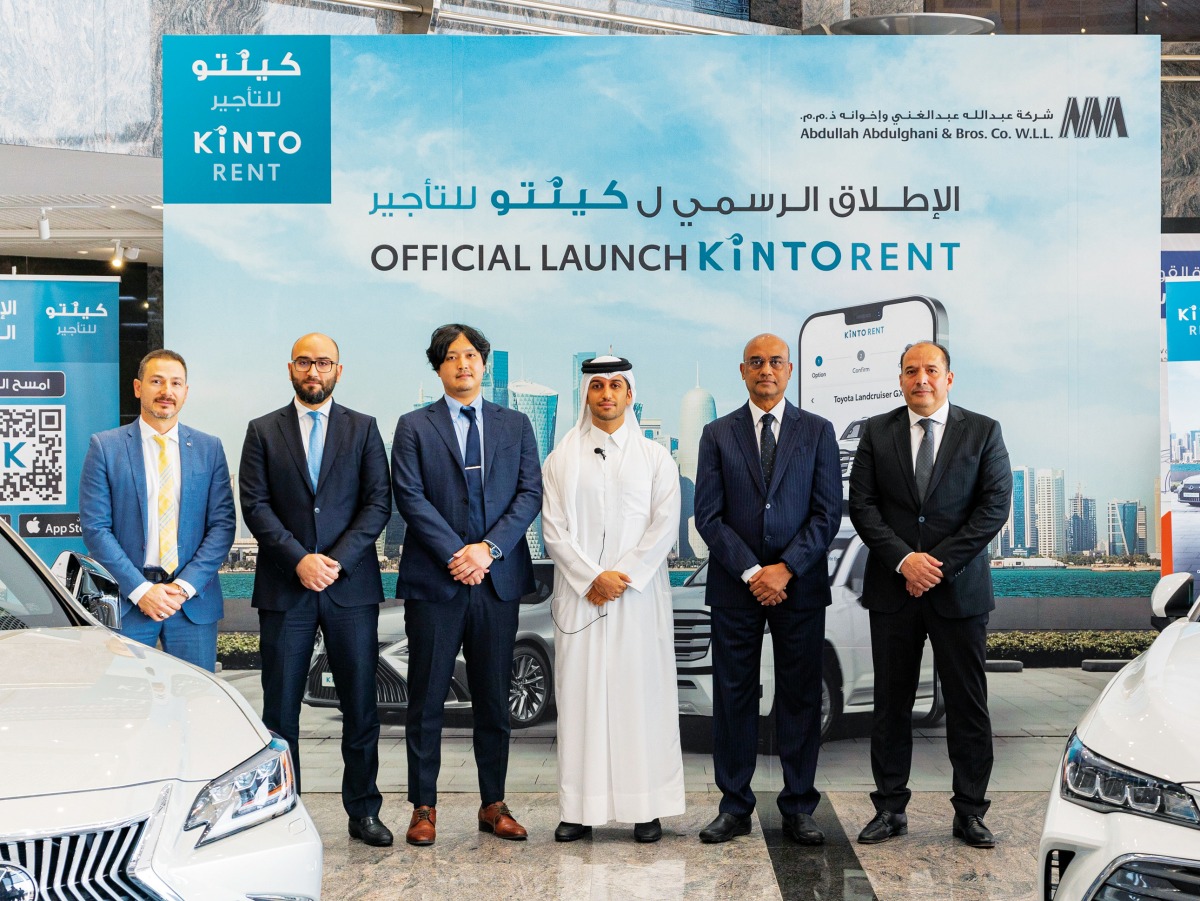 Officials from AAB and Toyota Motor Corporation during the launch of Kinto Rent, in Doha, recently. 