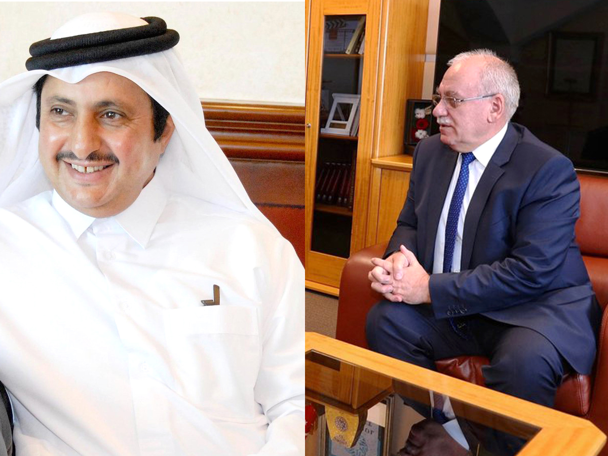 Chairman of Qatar Chamber Sheikh Khalifa bin Jassim bin Mohammed Al Thani (left) and Vice-President of the Istanbul Chamber of Commerce Dr. Israfil Kurulay. 