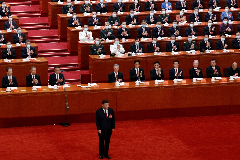 Chinese President Xi Jinping attends the opening ceremony of the 20th National Congress of the Communist Party of China, at the Great Hall of the People in Beijing, China, on October 16, 2022.  REUTERS/Thomas Peter