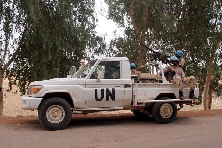 UN peacekeepers patrol in the northern town of Kouroume, Mali.  File Photo / Reuters
