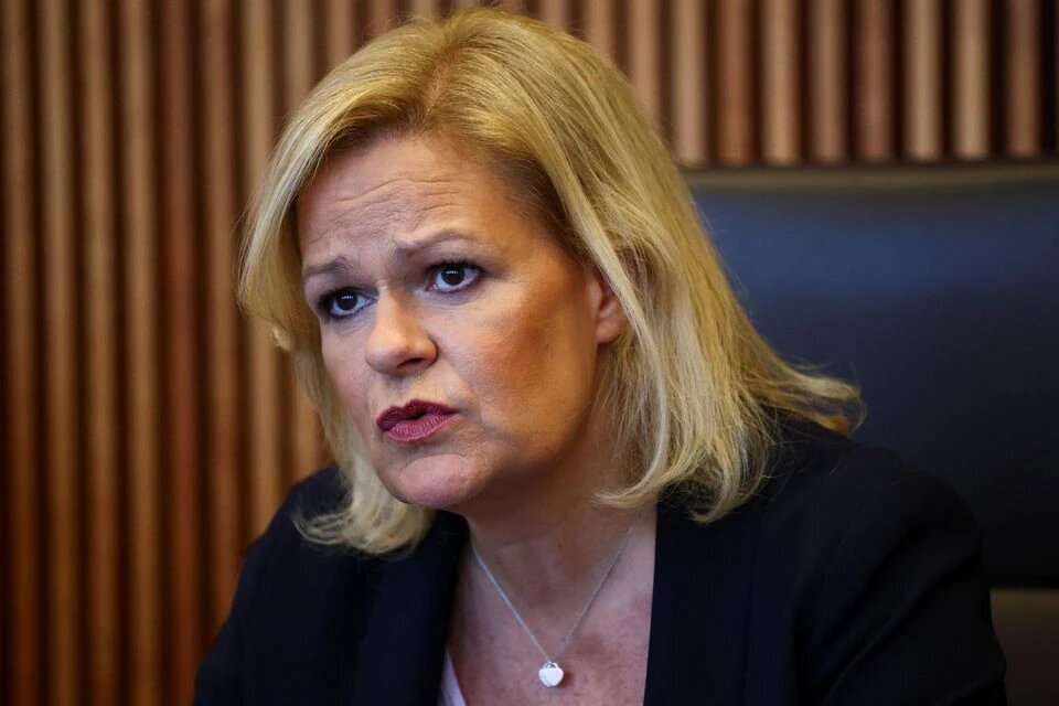 German Interior Minister Nancy Faeser speaks during an interview with Reuters in Berlin, Germany, on October 17, 2022. REUTERS/Christian