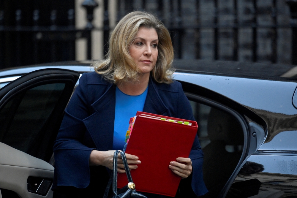 Britain's Leader of the House of Commons Penny Mordaunt walks outside Number 10 Downing Street in London, Britain, on October 18, 2022. REUTERS/Toby Melville/File Photo