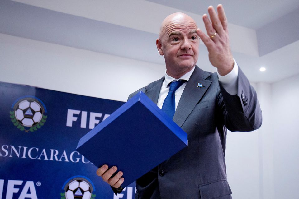 FIFA's president Gianni Infantino gestures during a news conference at the Nicaragua National Football Stadium, in Managua, Nicaragua, on August 29, 2022.  File Photo / Reuters