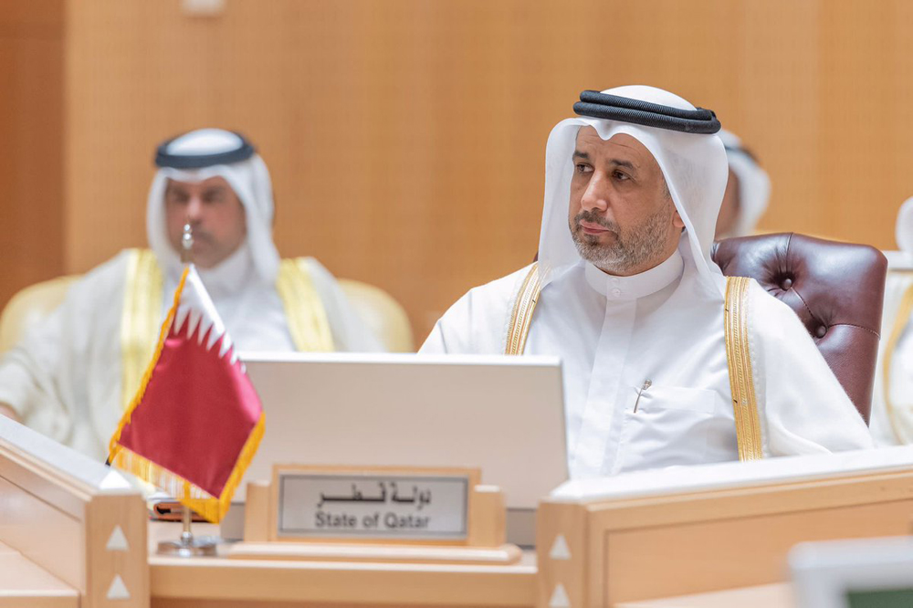 Undersecretary of the Ministry of Interior and Commander of Lekhwiya Force H E Major General Abdulaziz bin Faisal Al Thani during the meeting.
