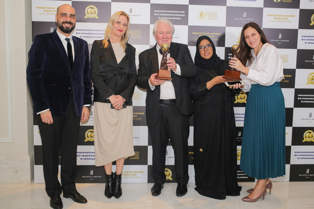 Qatar Tourism officials with some of the awards they received.
