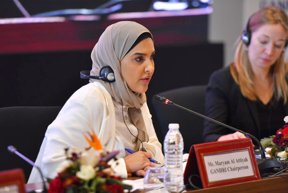 H E Maryam bint Abdullah Al Attiyah during the meeting.