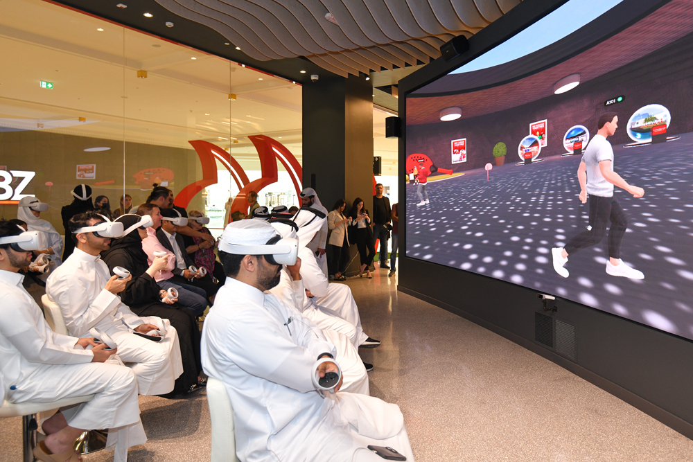 Officials and guests at the campaign launch event at Vidafone's newly-opened experience store at Place Vendome Mall, Lusail. 