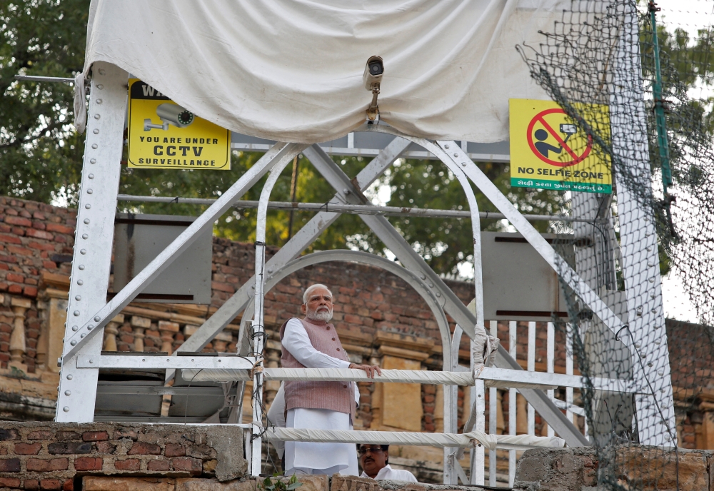 India's Prime Minister Narendra Modi visits the site of a suspension bridge collapse in Morbi town in the western state of Gujarat, India, November 1, 2022. (REUTERS)