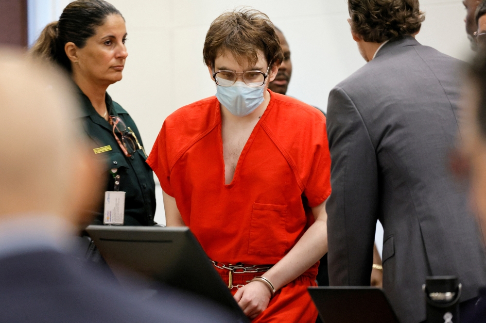 Marjory Stoneman Douglas High School shooter Nikolas Cruz is escorted into the courtroom for a sentencing hearing in his trial at the Broward County Courthouse, in Fort Lauderdale, Florida, US, on November 2, 2022. Amy Beth Bennett/Pool via REUTERS