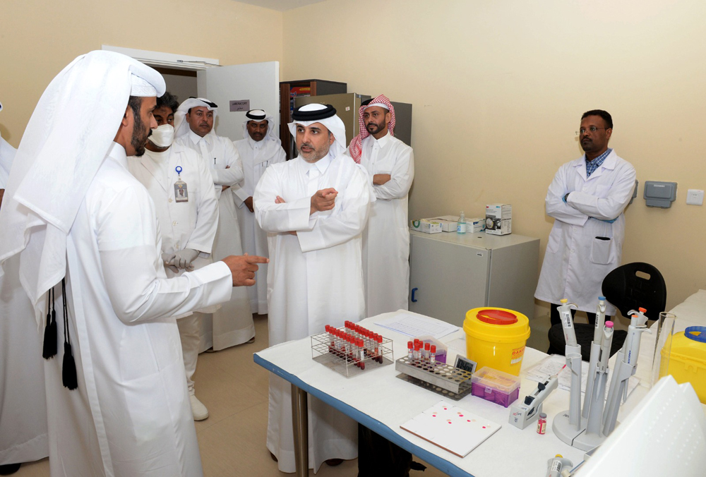 Minister of Municipality H E Abdullah bin Abdulaziz bin Turki Al Subaie during the inauguration of the new Ruwais seaport quarantine facility, near Ruwais Port, in Al Shamal.
