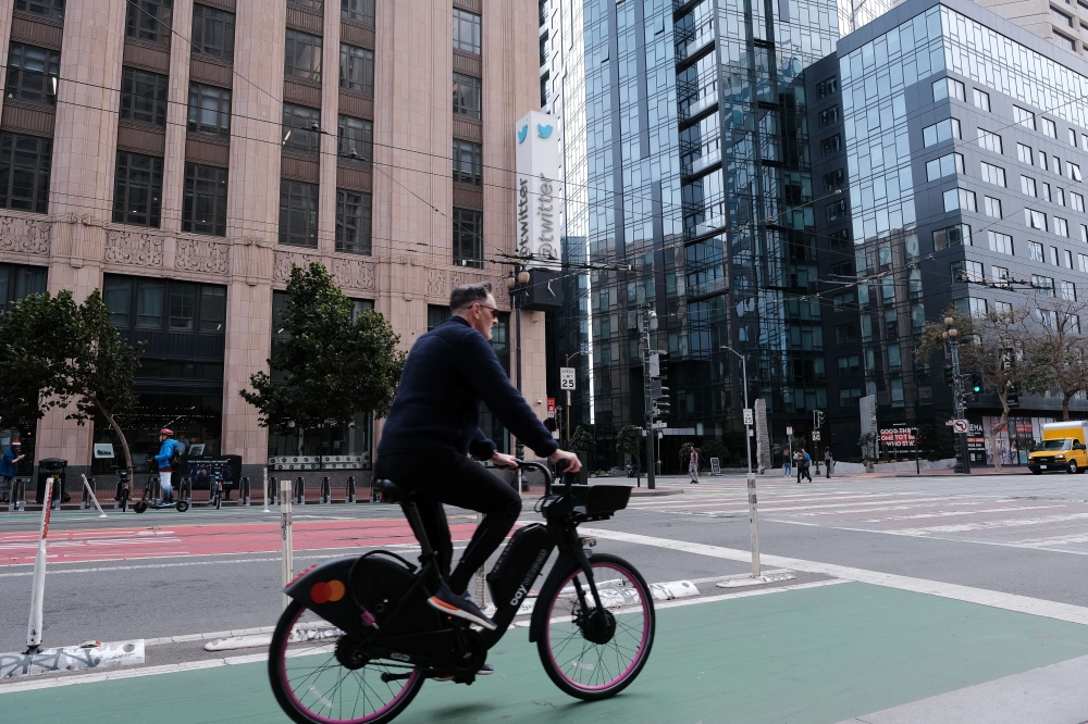 Twitter headquarters stands on Market Street on November 4, 2022 in San Francisco, California. Twitter Inc reportedly began laying off employees across its departments on Friday as new owner Elon Musk is reportedly looking to cut around half of the company's workforce. David Odisho/Getty Images/AFP