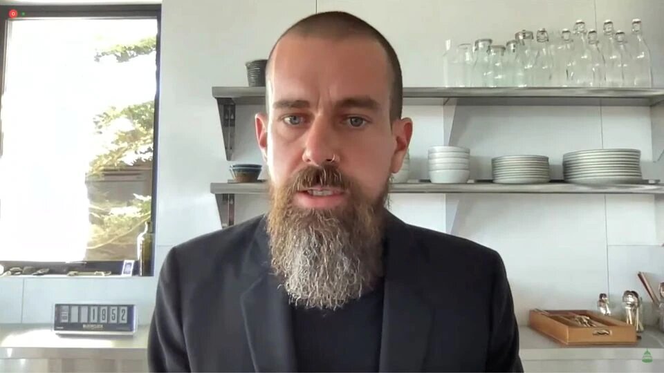 Former Twitter CEO Jack Dorsey testifies during a remote video hearing held by subcommittees of the US House of Representatives Energy and Commerce Committee on 