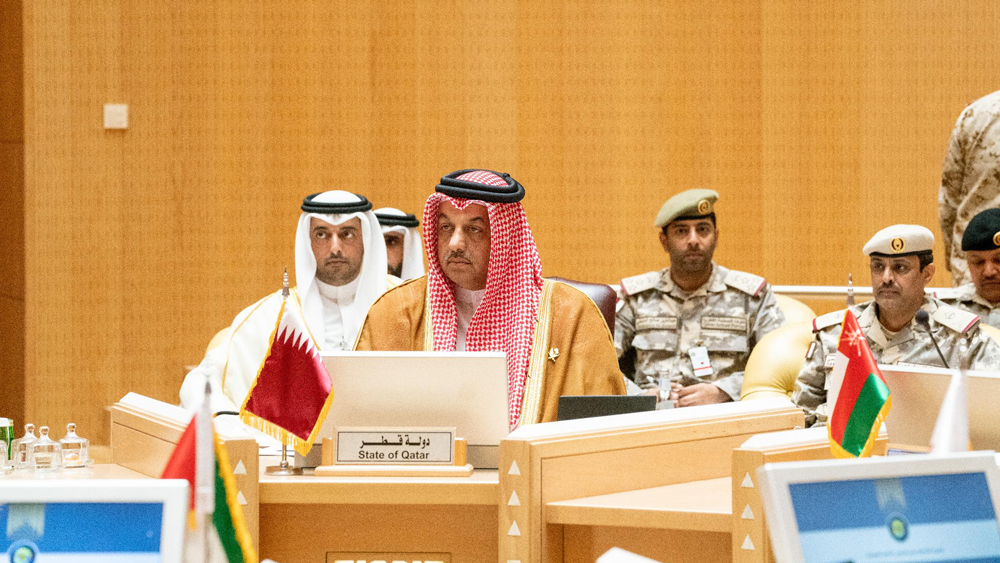 Deputy Prime Minister and Minister of State for Defense Affairs H E Dr. Khalid bin Mohammed Al Attiyah attending the 19h session of GCC Joint Defense Council held at the GCC General Secretariat headquarters in Riyadh.