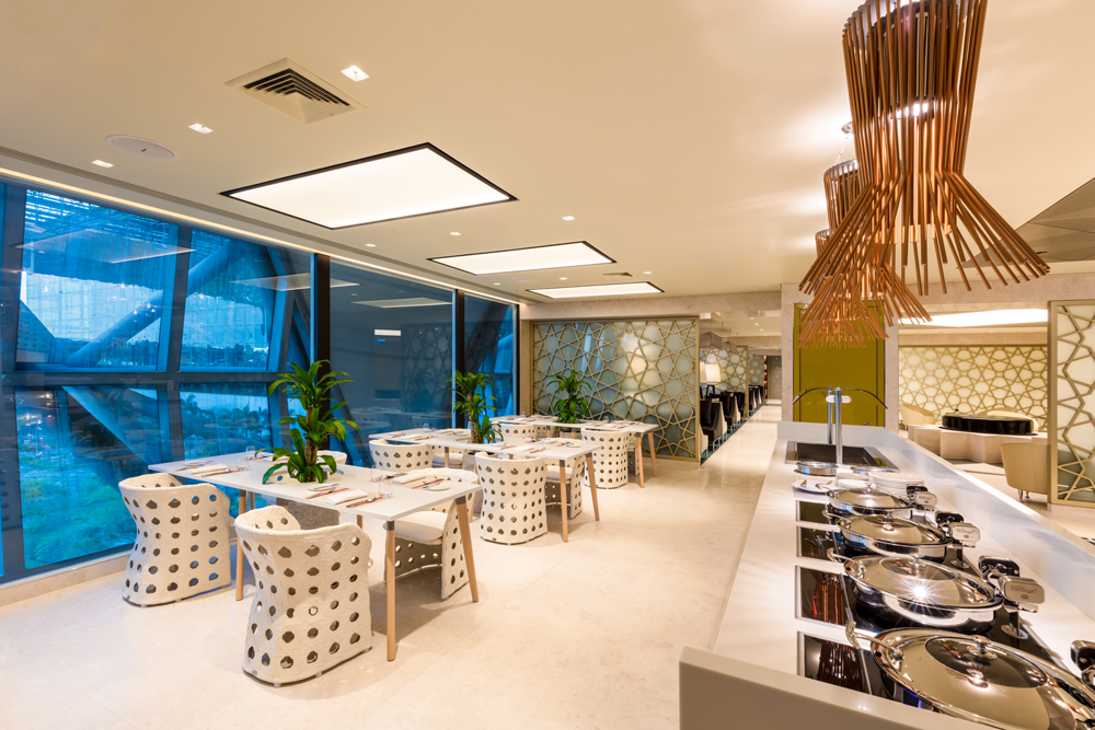 A view of the Premium Lounge of Qatar Airways at Suvarnabhumi Airport in Bangkok.