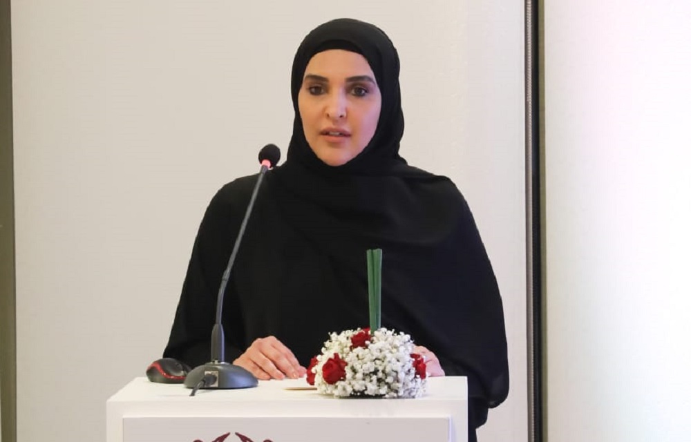 Chairperson of the National Human Rights Committee (NHRC) H E Maryam bint Abdullah Al Attiya speaking at the event.