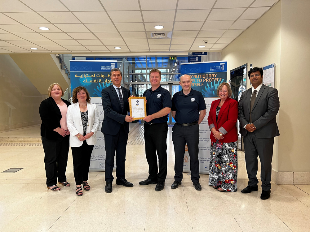 UDST and NEBOSH officials during the award ceremony. 