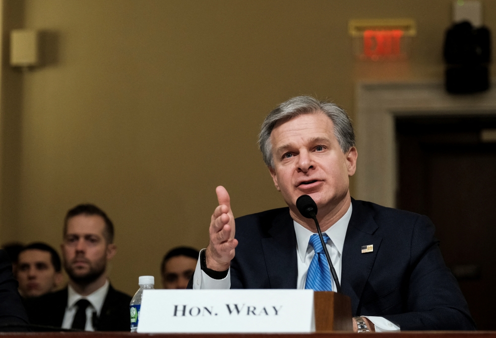 Federal Bureau of Investigation (FBI) Director Christopher Wray. (REUTERS/Michael A. McCoy)