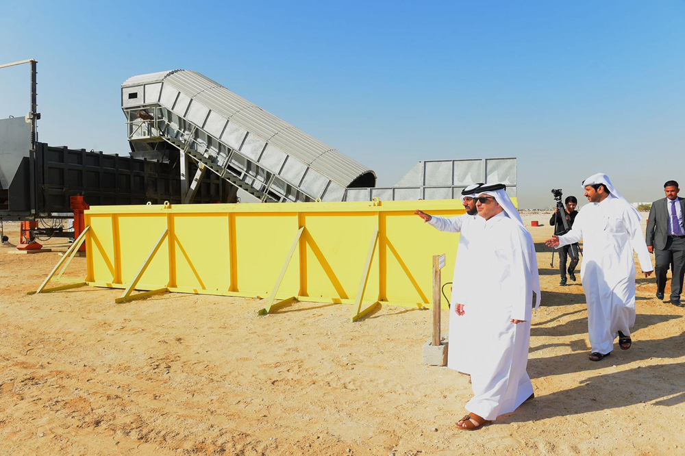 Minister of Municipality H E Dr. Abdullah bin Abdulaziz bin Turki Al Subaie during the inspection tour.