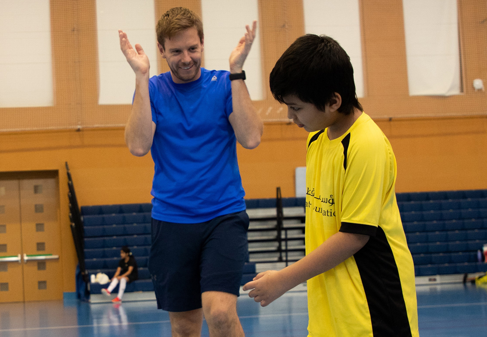 Children participating in Qatar Foundation’s Ability Friendly football classes.