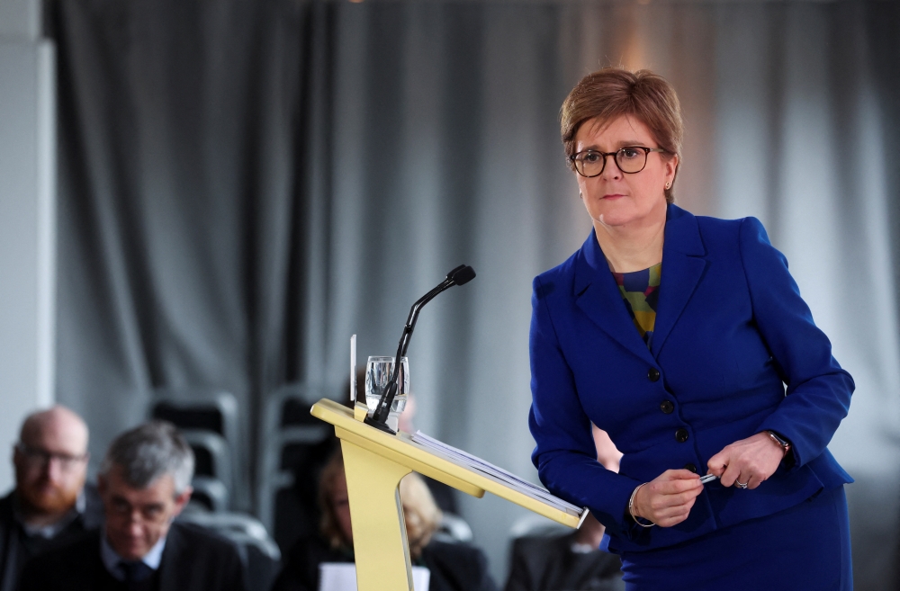 Scotland's First Minister and SNP leader Nicola Sturgeon attends a news conference following the Supreme Court ruling, in Edinburgh, Scotland, Britain November 23, 2022. REUTERS/Russell Cheyne