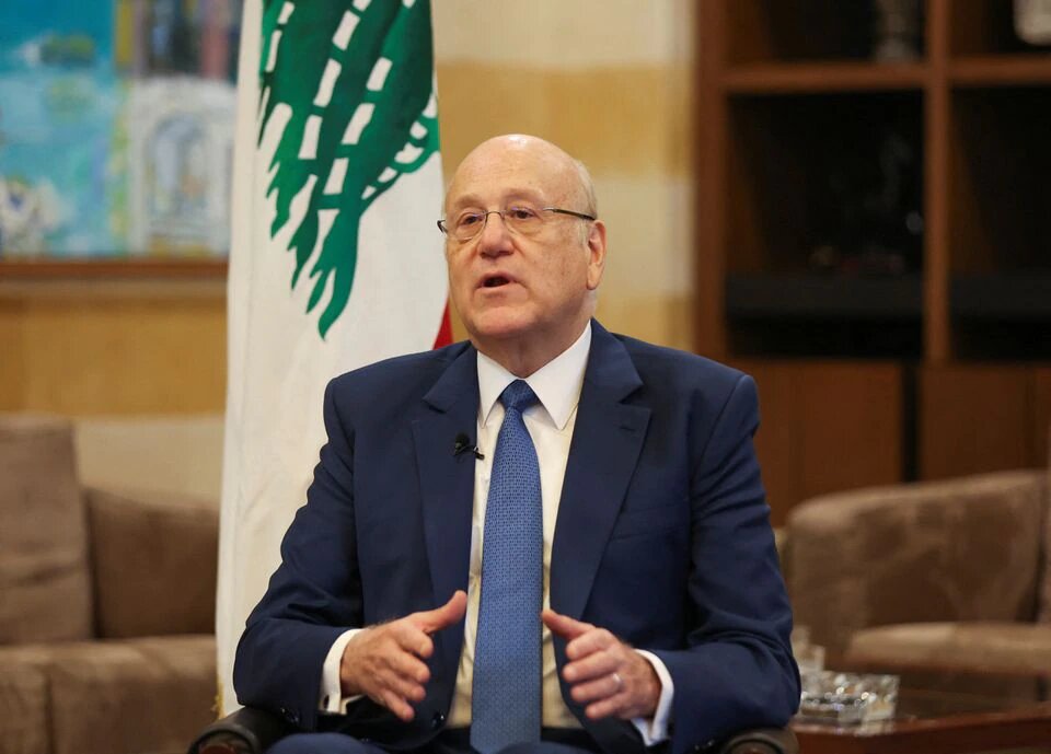 Lebanon's caretaker Prime Minister Najib Mikati gestures as he attends an interview with Reuters at the government headquarters in downtown Beirut, Lebanon September 30, 2022. File Photo / Reuters