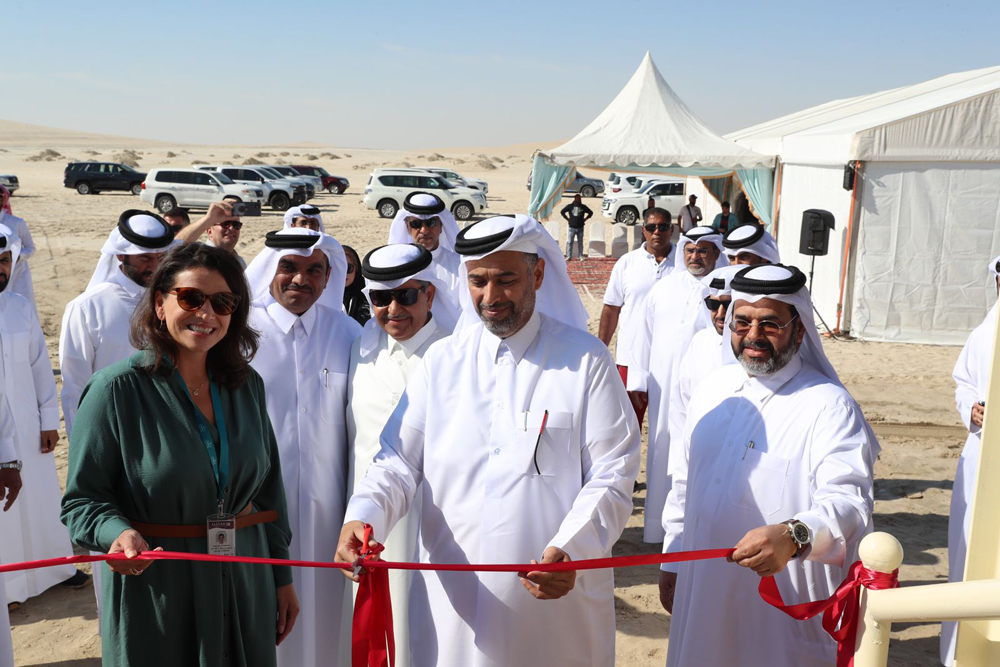 Minister of Environment and Climate Change H E Sheikh Dr. Faleh bin Nasser bin Ahmed bin Ali Al Thani during the inauguration of the project.