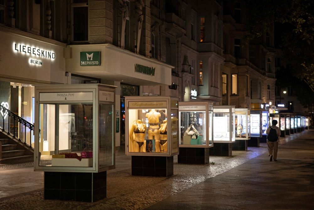  Shop advertisement is illuminated after 10pm at night at Kurfuerstendamm Shopping street in Berlin, Germany, on September 1, 2022. File photo / Reuters