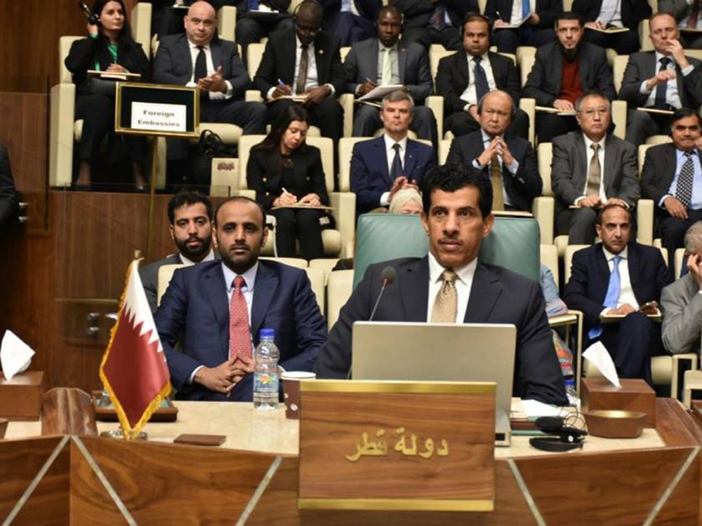 Permanent Representative of Qatar to the Arab League and Qatar's  Ambassador to Egypt H E Salem Mubarak Al Shafi during the event in Cairo.